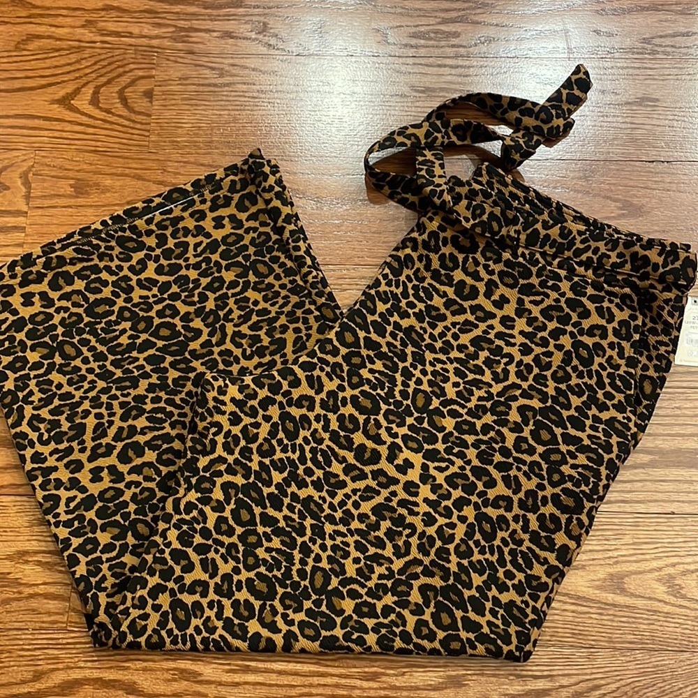 Plus petite women’s leopard print WIDE leg full line stretchy knit pants  2XP - Picture 5 of 14